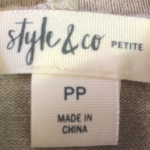 Style & CO Petite Cream Fringe Cowl Neck LS Top PP - Picture 6 of 6